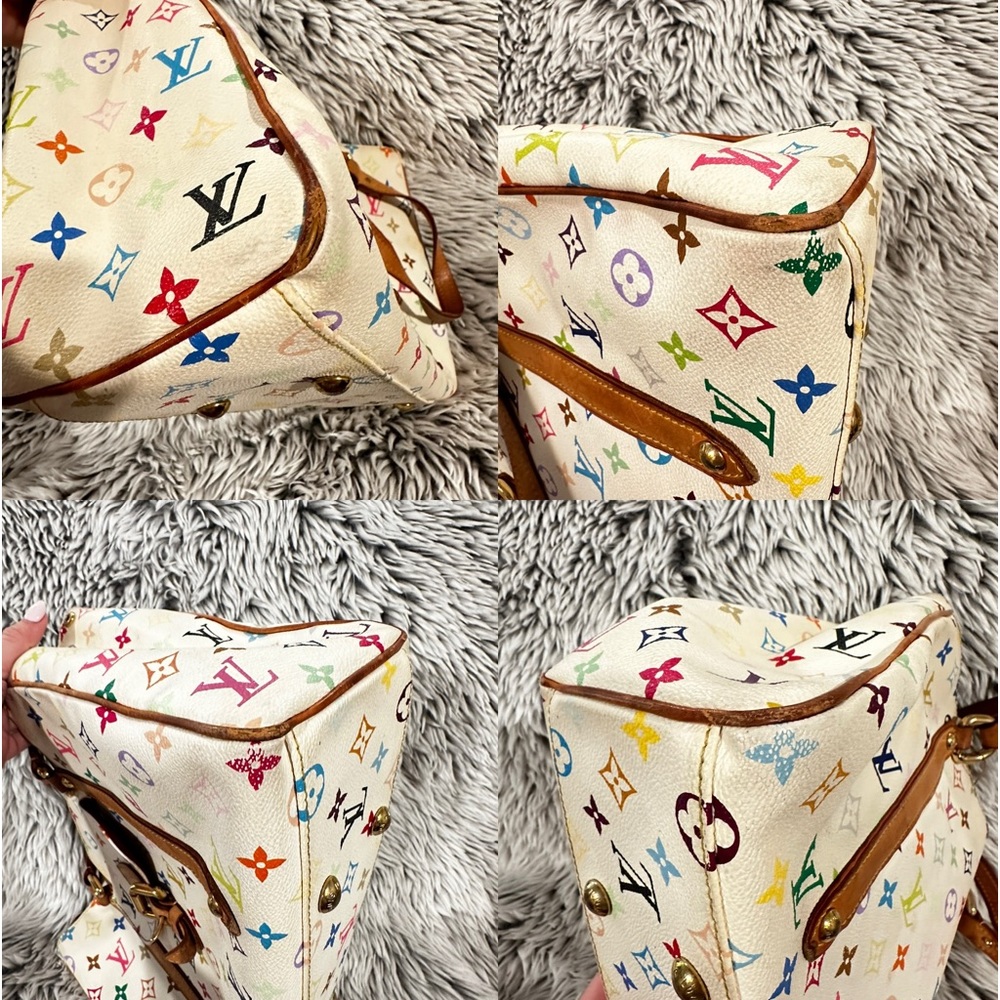 LOUIS VUITTON White Monogram Multicolore Aurelia MM Tote Bag - Picture 11 of 16